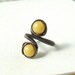Honey jade ring, copper wire wrapped ring, antiqued rustic jewelry