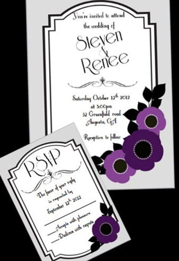hollywood glam wedding invitation shower birthday wedding Il_570xn