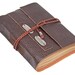 Brown Vegan Faux Leather Journal with Tea Stained Pages