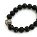 Reserved for M - Ebony Black Stretch bracelet bohemian ethnic bali silver