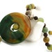Gifts for her Yellow green necklace bohemian jewelry donut pendant canada