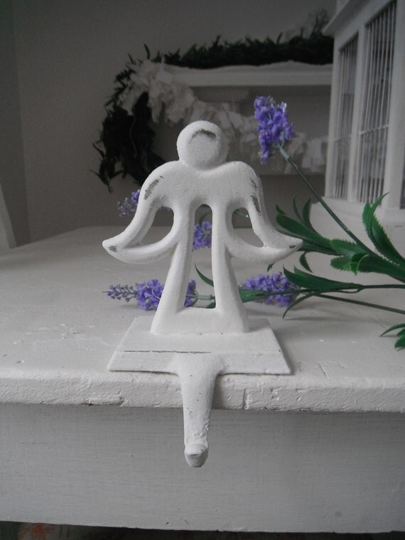 reserved angel stocking holder stocking hanger by ShabbyRoad