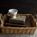 Vintage Wooden Woven Basket Tray