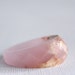 blush pink and gold size 8.5 multifaceted eco resin ring with suspended gold flakes
