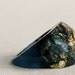 starry night midnight blue eco resin pebble shaped ring size 6 with suspended gold leaf