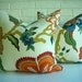 PAIR Decorative Pillow Covers - Celerie Kemble Hot House Flowers Schumacher Spark - Cream Orange Cobalt Blue Green - Modern Fall Colors