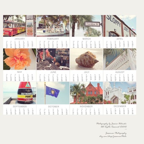 Items similar to Key West 2013 Calendar Colorful Key West Calendar