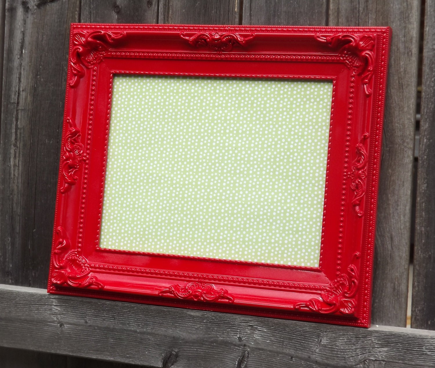 RED Picture Frame Shabby Chic Photo Frame Wedding by FrameItbyJill