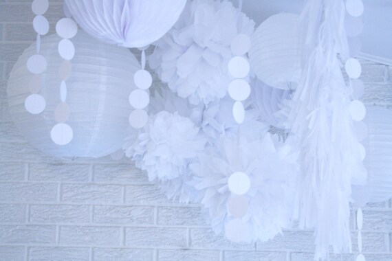 Party Decor Package ... Pompoms . Garlands . Lanterns .... Pick Your Colors // wedding // birthday // party decoration Il_570xn