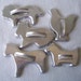 Vintage aluminum animal shaped cookie cutters set of 5