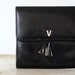1980s Black Envelope Clutch // V