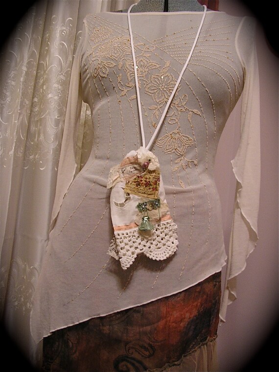 Necklace Pouch Bag cell phone pouch iphone ipod cotton