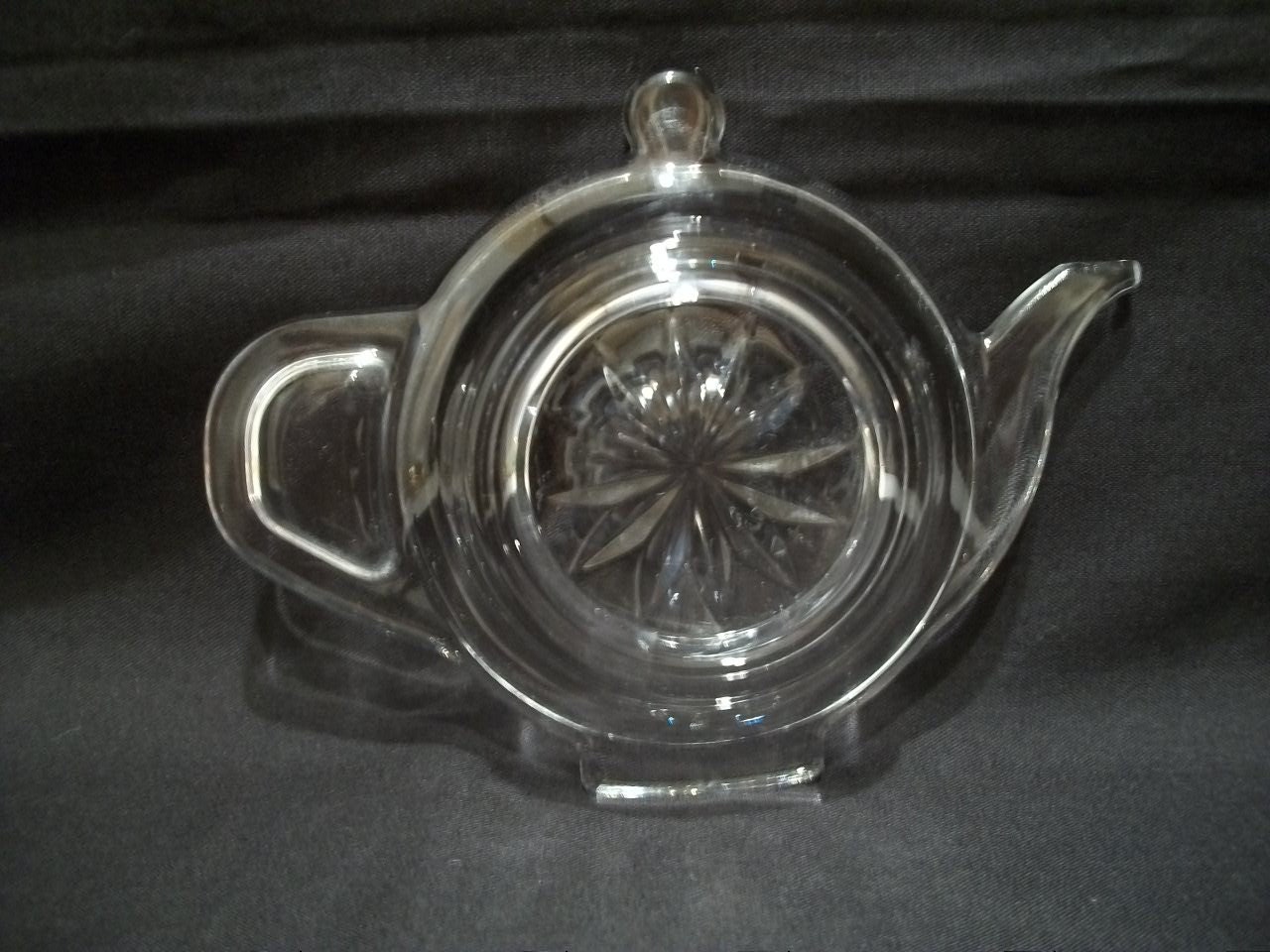 Vintage Clear Glass Teabag Holder Glass Teapot Shaped Teabag