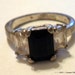 Sterling Silver 1.75 Carat Onyx and 1.2 Carat Quartz Ring - Size 7 - 257