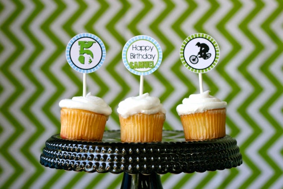 DIY, BMX Bike Cupcake Toppers Il_570xn