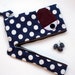 Whale laptop sleeve in navy blue with white polka dots,padded,13 inch- ready to ship
