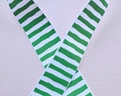 Green and white wonky stripes on 7/8" grosgrain ribbon- CHristmas/ST Patricks day Il_170x135