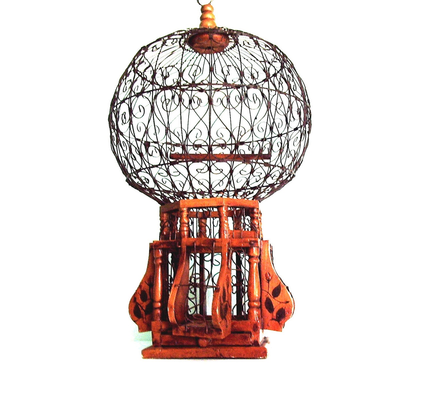 Birdcage Wooden Vintage Hot Air Balloon Birdcage