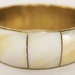 Vintage Bracelet Art Deco 1930/40s Mother of Pearl and Brass Bangle