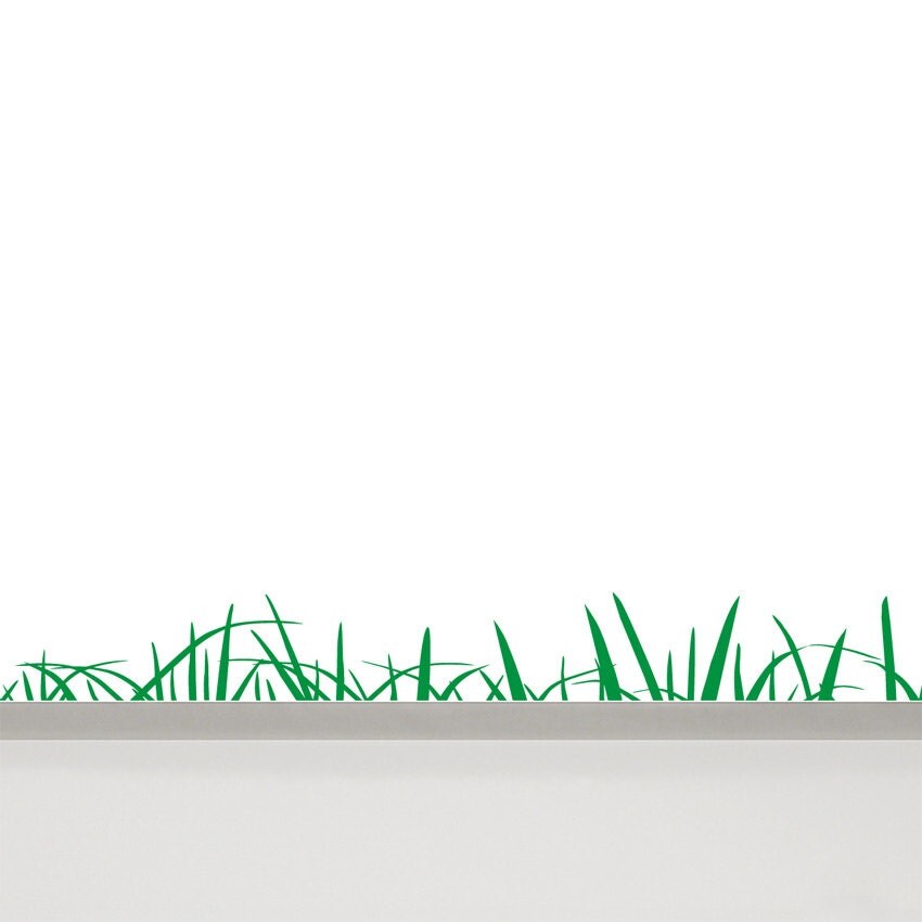 Grass Wall Decal 78'' / 200 cm length Green Grass