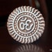 Hand Carved Indian Wood Textile Stamp Block- Round 'Ohm' Motif