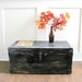 Vintage Wood Trunk Footlocker - Rustic Cottage Chic