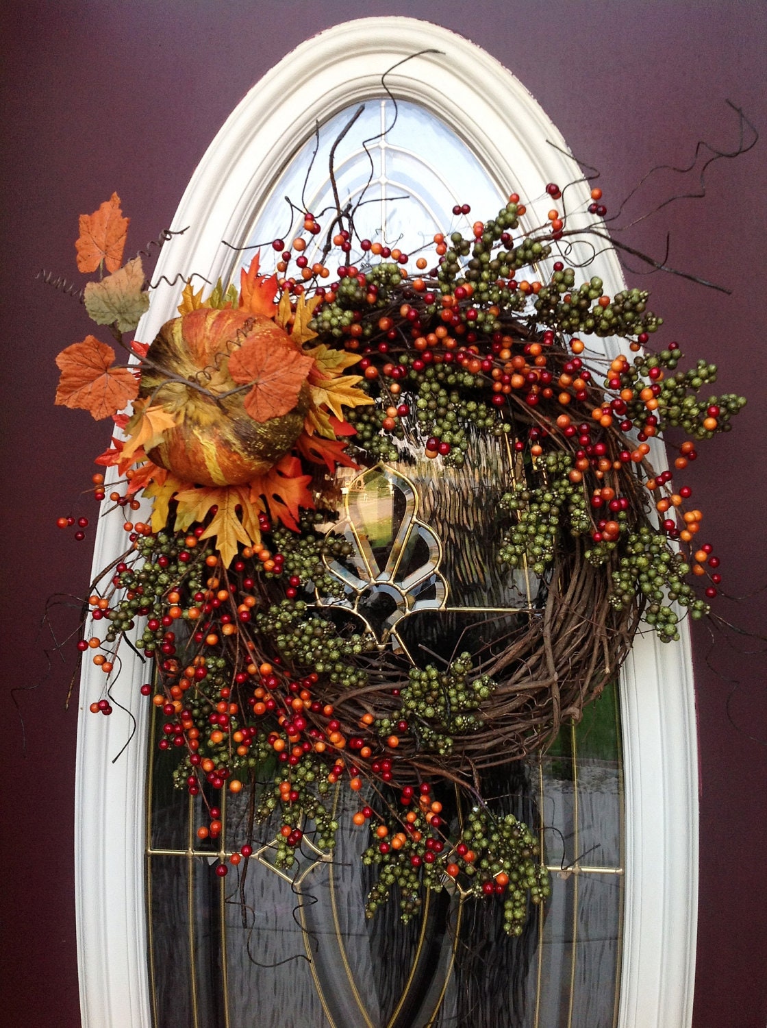 Fall Autumn Grapevine Door Wreath Decor..Enchanted