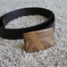 Hand Crafted Natural Walnut Wood Belt Buckle with Diagonal White Oak and Mahogany Inlays Great Unique Gift Idea