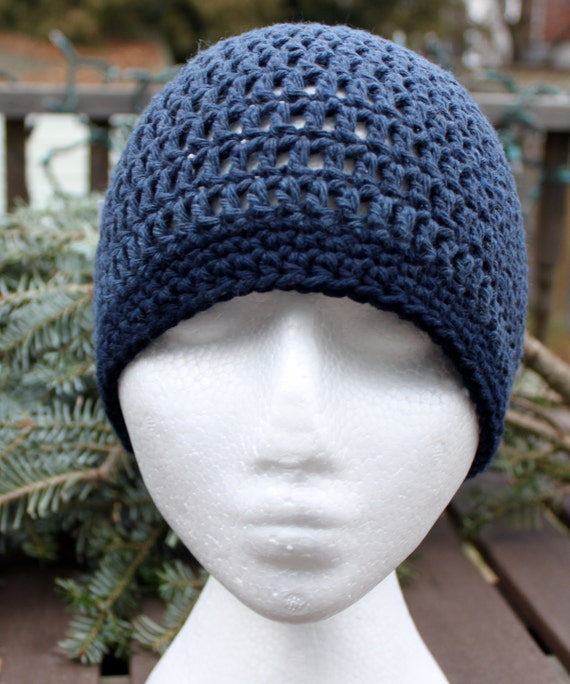 Cotton Crochet Beanie Hat Ready to Ship Teen by CrochetCanada