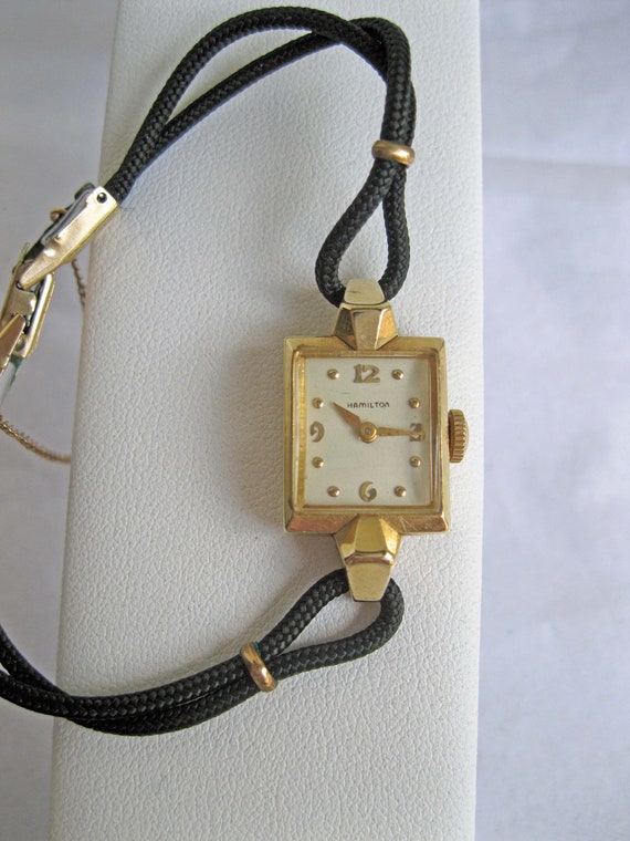 Vintage 14K Gold Hamilton Ladies Swiss Watch by graysuetx on Etsy