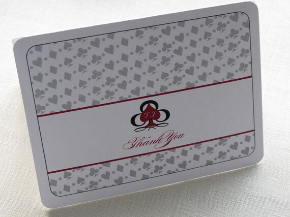 RESERVED for Melissa - Las Vegas Thank You Card - Casino Playing Card - Note Card Gift Set of 10 - Personalized
