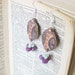 Burnt Umber Batik Bead Earrings Mint Plum Brown