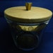 Mid Century Glass Covered Storage Jar Starburst Handle