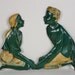 Wooden wall plaques / his and her wall plaque / wall hanging / wall decor / upcycled / turquoise and antique white wall decor