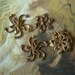 4 Vintage OLD Brass Unique Art Deco Petite Openwork Pieces