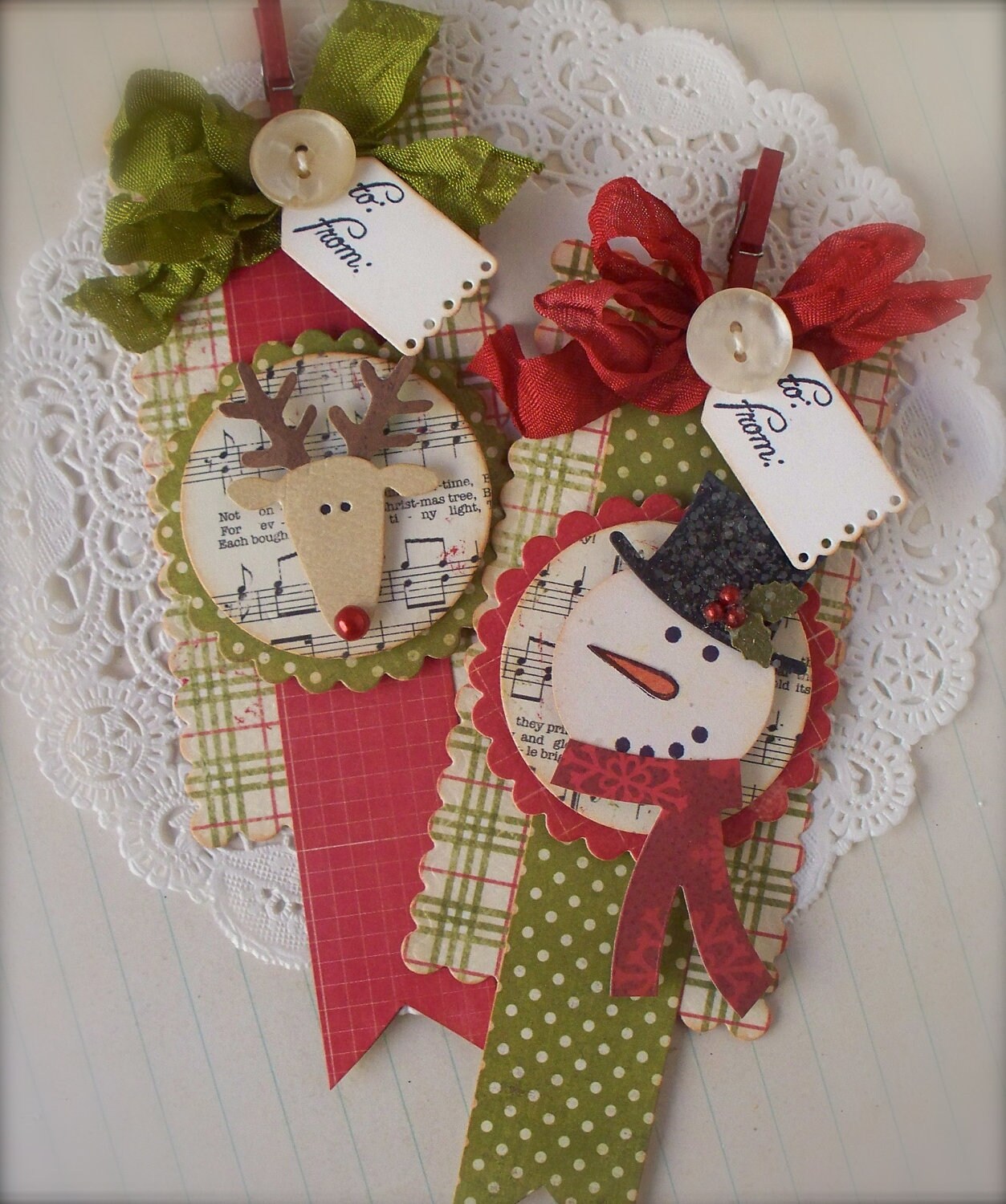 Holiday Friends Christmas Tag Embellishments