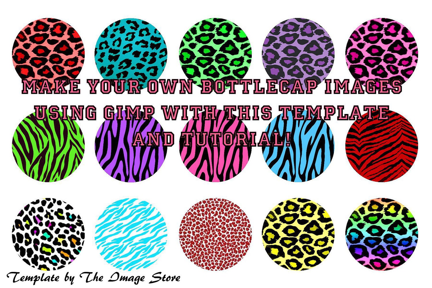 1 Bottlecap Template and Tutorial for GIMP