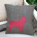 Reserved for Jo - Border Collie Silhouette on Tweed PILLOW COVER - 14 Inch