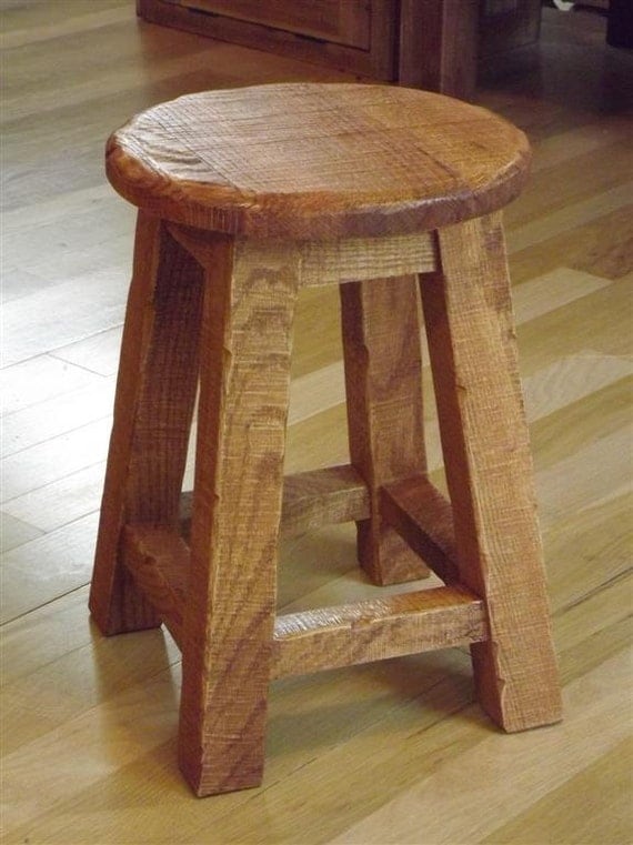 Items similar to wood stool/ Solid oak/ Rustic/ stool / shop stool