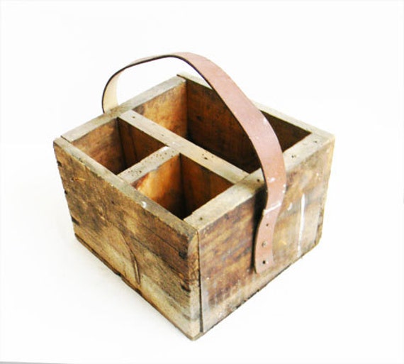 Antique Wood Tool Box Leather Handle Newark NJ 1930s