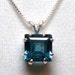 London blue topaz pendant w/ 18" sterling silver chain, gifts for her, fine jewelry, "Deep Blue Sea"