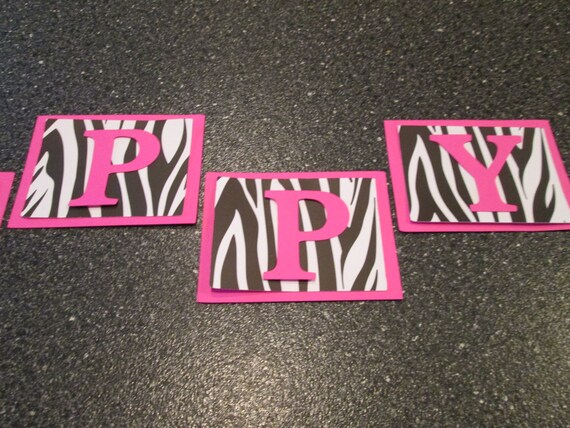 items similar to personalized happy birthday rectangle banner diy zebra