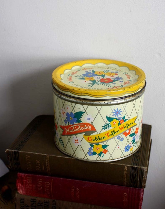 Vintage Macintosh Toffee Wafers Tin. Pretty by ProjectSarafan