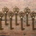 Braga Antique Brass/Bronze Skeleton Key - Set of 10