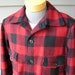 vintage 1950's Men's Hunting jacket w/ game pouch. Melton Buffalo plaid. Bluenose Garments - Amherst, Nova Scotia. Size 42