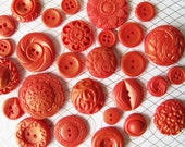 25 Raspberry Chocolate Buttons: Red & Amber Gold Il_170x135