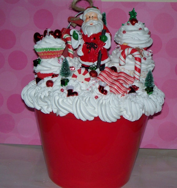 Large Christmas Fake Cupcake Centerpiece by FakeCupcakeCreations