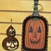 Two Halloween Folk Art Hand Painted Primitive Items for One Price - Pumpkin Tray and Gourd