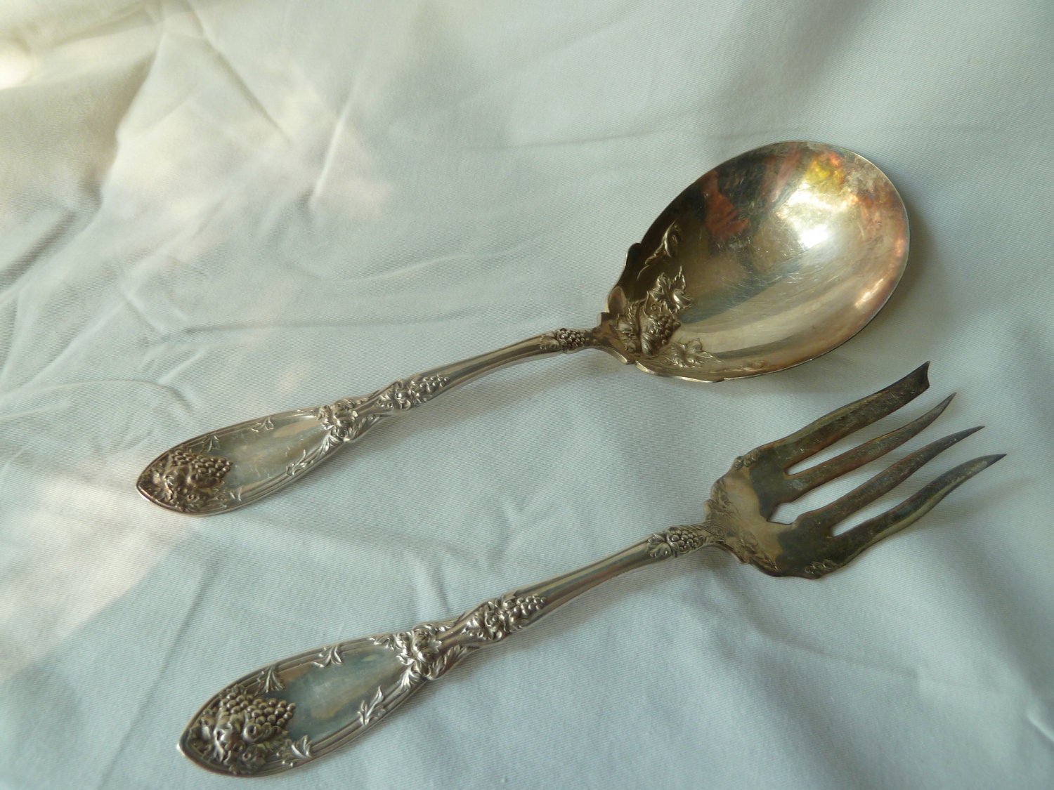 1881 Rogers A1 1908 Silverplated Meat Fork and Serving Spoon