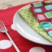 RESERVED for JENNIFER - Fabric Placemats - Red with White Dots- Set of 4